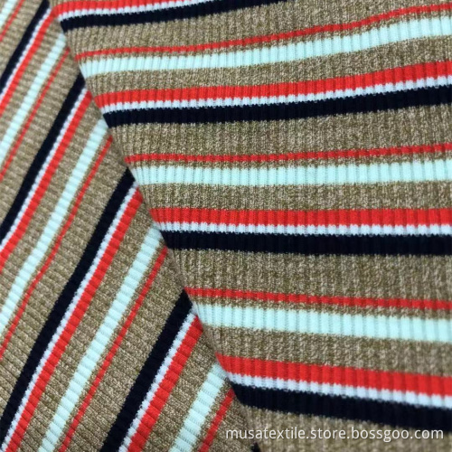 Printed Polyester Spandex Soft Stretch Rib Velvet Fabric